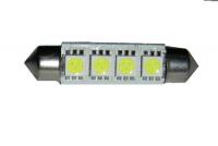 Lampada a siluro 4 LED SMD con attacco T11, C5W 42 mm - Bianco Xenon