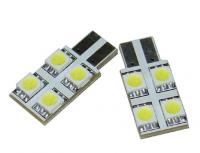 Coppia lampade a 4 LED SMD T10, W5W, Doppia Polarit - UltraWhite