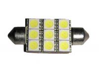 Lampada Siluro a 9 LED SMD, T11, C5W 42 mm